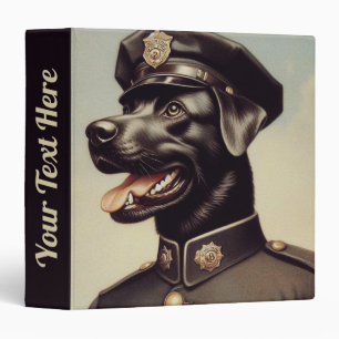 Vintage Police Dog Painting 3 Ring Binder