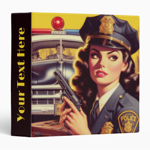 Vintage Police Officer Illustration 3 Ring Binder