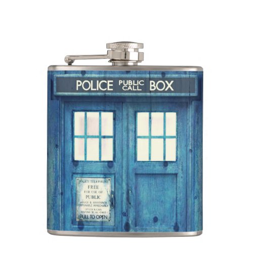 Vintage Police phone Public Call Box Flask