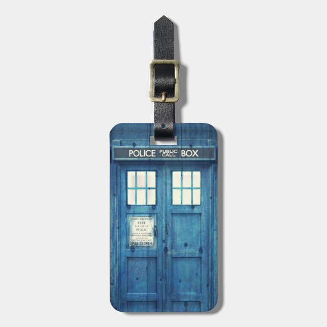 Vintage Police phone Public Call Box Luggage Tag (Front Vertical)