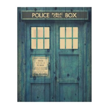 Vintage Police Phone Public Call Box Wood Wall Art by jahwil at Zazzle