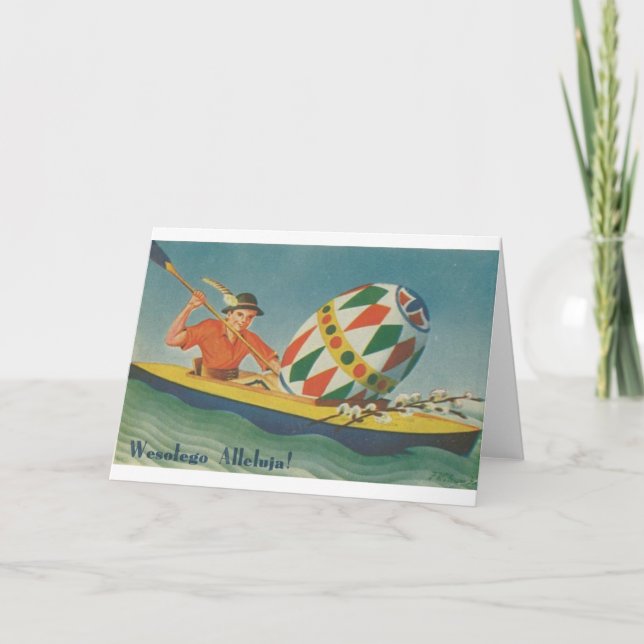 Vintage Polish Easter Card - Wesolego Alleluja! (Front)