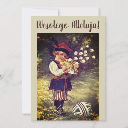 Vintage Polish Easter Eggs Wesolego Alleluja  Invitation