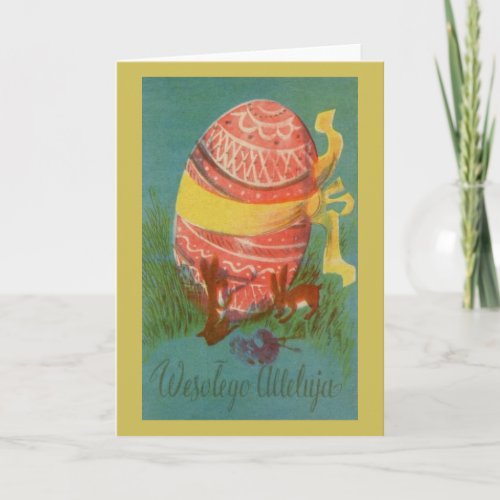 Vintage Polish Easter Greeting Card