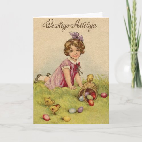 Vintage Polish Easter Greeting Card