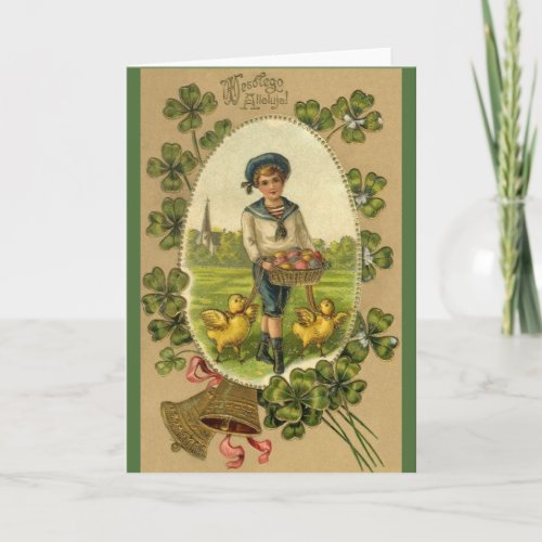 Vintage Polish Easter Greeting Card