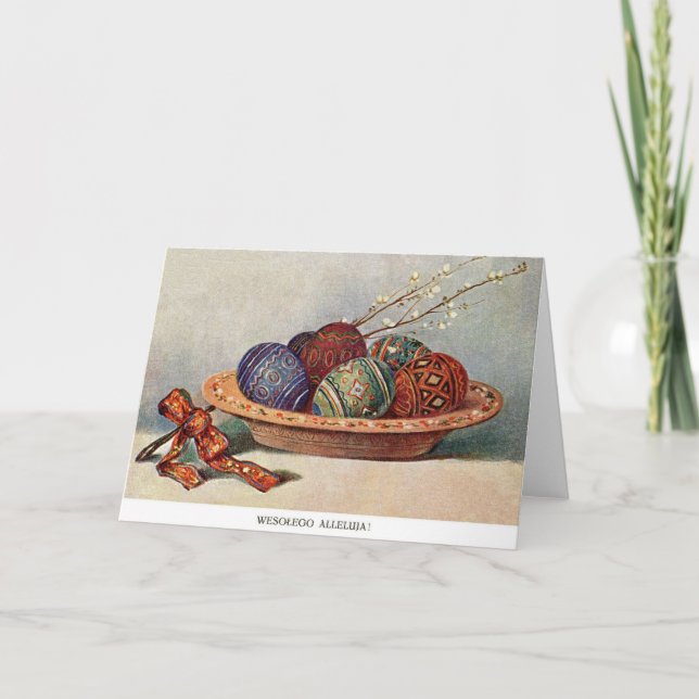 Vintage Polish Easter Greeting Card (Front)