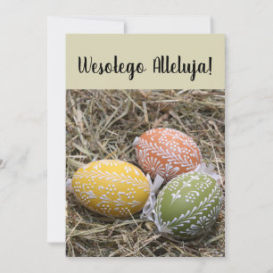 Vintage Polish Easter Greetings Wesolych Swiat Invitation