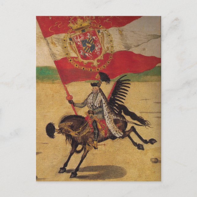 Vintage Polish Flag Postcard (Front)
