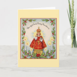 Vintage Polish Infant of Prague Christmas Card