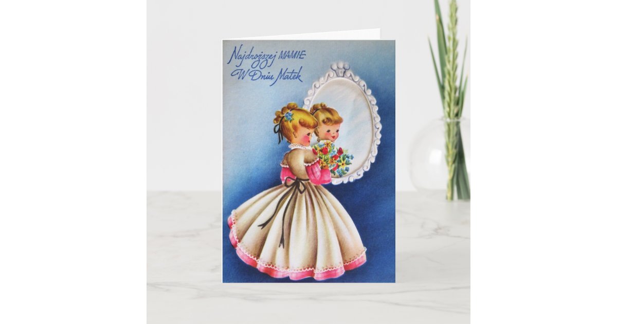 Vintage Polish Mother's Day Card