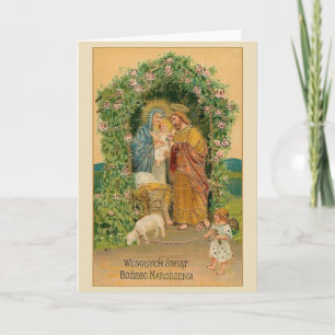 Vintage Polish Religious Christmas Card