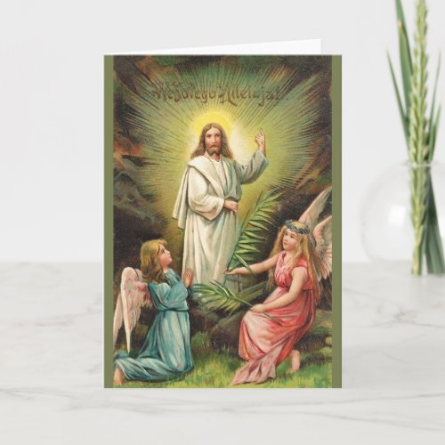 Vintage Polish Religious Risen Lord Easter Card