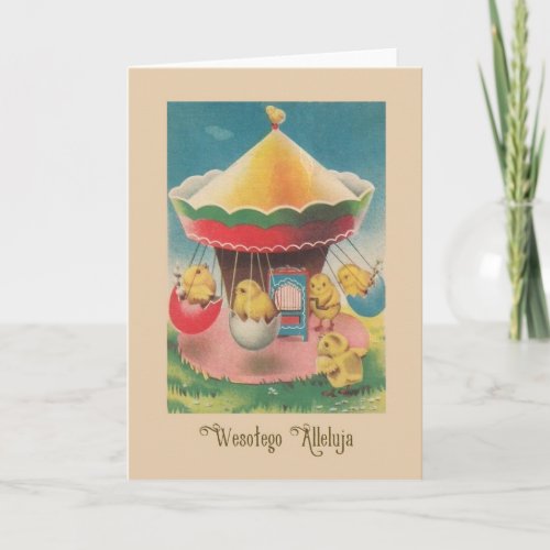 Vintage Polish Wesołego Alleluja Easter Card