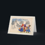 Vintage Polish Wesołych Świąt Christmas Card<br><div class="desc">Retro / Vintage Polish Christmas greeting card.  Three adorable little girls on their way to church!  Wesołych Świąt!  Merry Christmas!</div>
