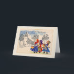 Vintage Polish Wesołych Świąt Christmas Card<br><div class="desc">Retro / Vintage Polish Christmas greeting card.  Three adorable little girls on their way to church!  Wesołych Świąt!  Merry Christmas!</div>