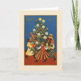 Vintage Polish Wesołych Świąt Christmas Card