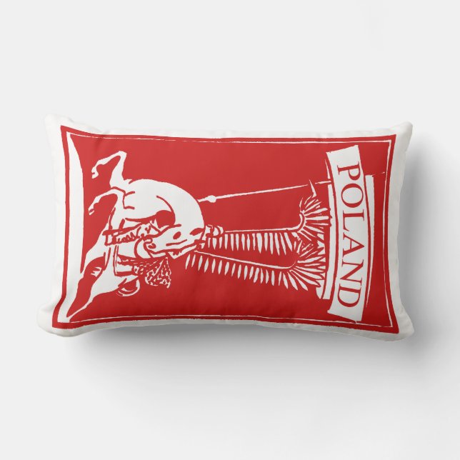 Vintage Polish Winged Hussar Lumbar Pillow (Front)