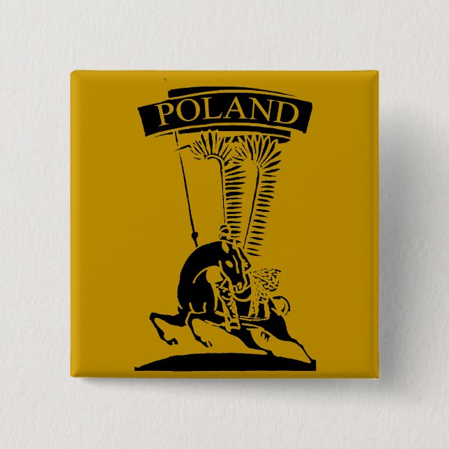 Vintage Polish Winged Hussar Pinback Button (Front)