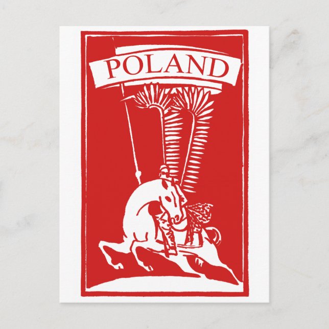 Vintage Polish Winged Hussar Postcard (Front)