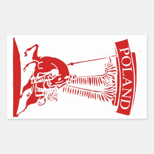 Vintage Polish Winged Hussar Rectangular Sticker