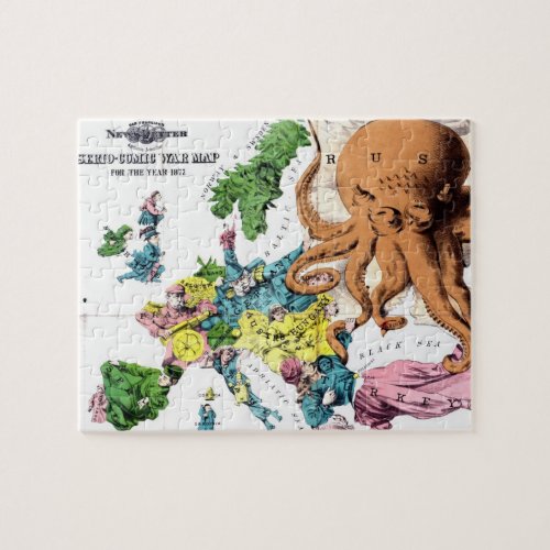 Vintage Political Cartoon Map of Europe 1877 Jigsaw Puzzle