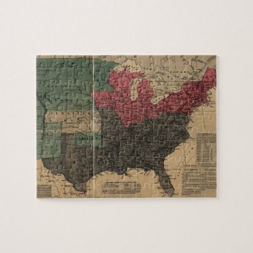 Vintage Political Map of The United States 1856 Jigsaw Puzzle
