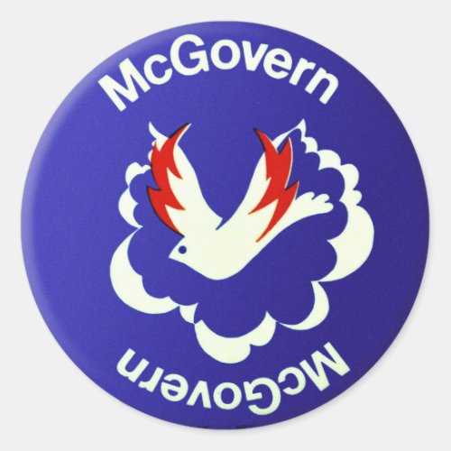 Vintage Politics McGovern For President Button Classic Round Sticker