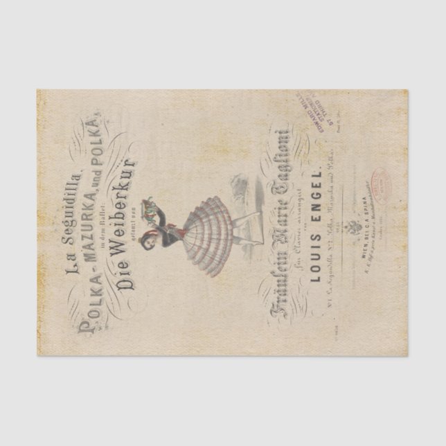 Vintage Polka Dancer Tissue Paper (Front)