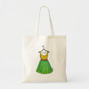 Vintage Polka Dot Prom Party Dress Retro Fashion Tote Bag