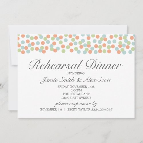 Vintage Polka Dot Rehearsal Dinner Invitation