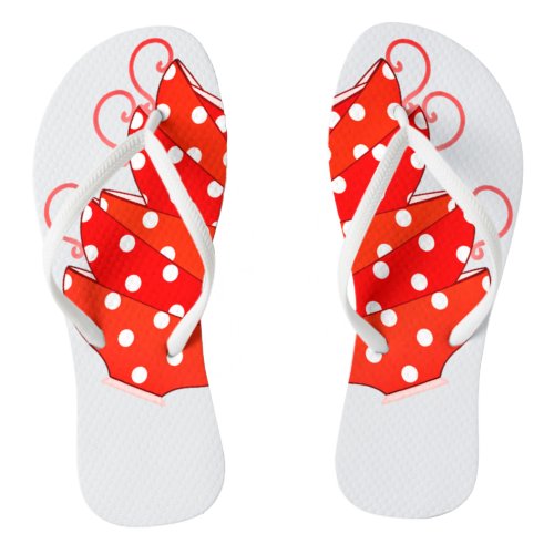 Vintage polka dot teacup flip flops