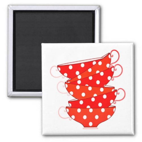 Vintage Polka dot teacup Magnet