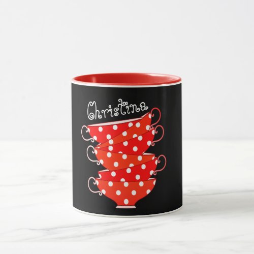 Vintage polka dot teacup mug