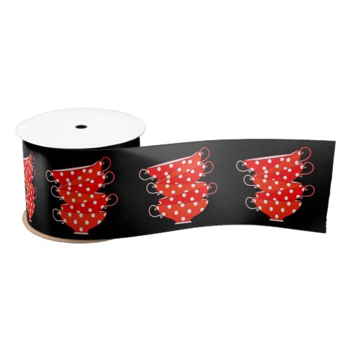 Vintage polka dot teacup satin ribbon