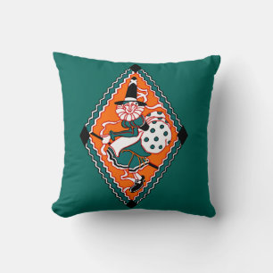 Vintage Polka Dot Witch   Square Throw Pillow
