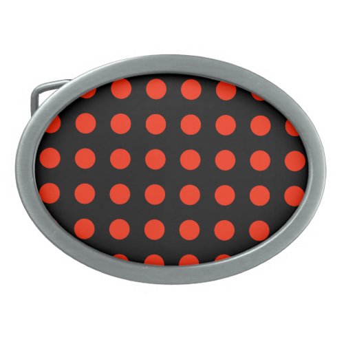 Vintage Polka Dots Black Red Color Retro Classical Belt Buckle