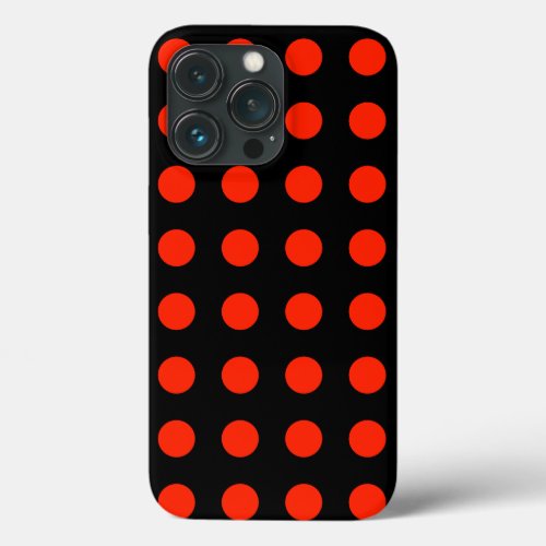 Vintage Polka Dots Black Red Color Retro Classical iPhone 13 Pro Case