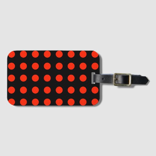 Vintage Polka Dots Black Red Color Retro Classical Luggage Tag
