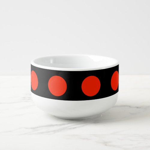 Vintage Polka Dots Black Red Color Retro Classical Soup Mug