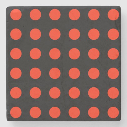 Vintage Polka Dots Black Red Color Retro Classical Stone Coaster