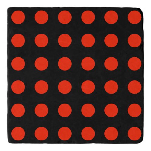 Vintage Polka Dots Black Red Color Retro Classical Trivet
