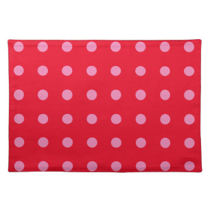 Vintage Polka Dots Pink Red Color Retro Classic Cloth Placemat