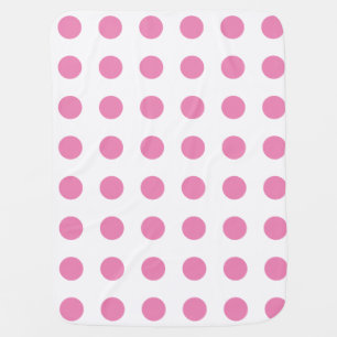 Vintage Polka Dots Pink White Color Retro Classic Baby Blanket