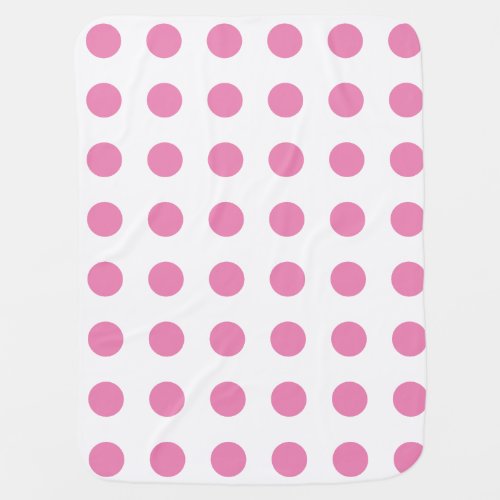 Vintage Polka Dots Pink White Color Retro Classic Baby Blanket