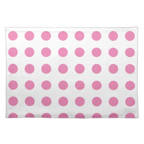 Vintage Polka Dots Pink White Color Retro Classic Cloth Placemat