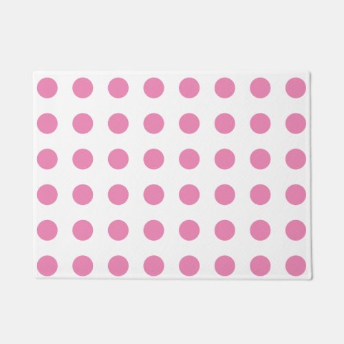 Vintage Polka Dots Pink White Color Retro Classic Doormat
