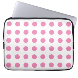 Vintage Polka Dots Pink White Color Retro Classic Laptop Sleeve