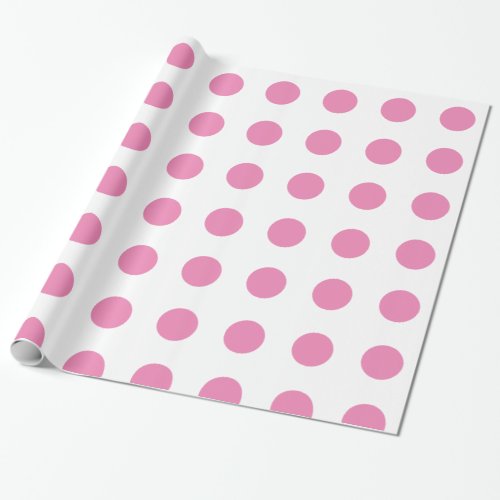 Vintage Polka Dots Pink White Color Retro Classic Wrapping Paper
