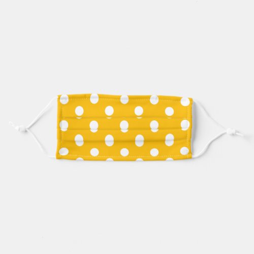 Vintage Polka Dots White and Yellow Pattern Color Adult Cloth Face Mask
